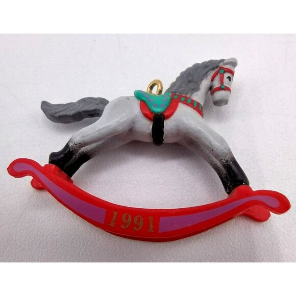 Rocking Horse Memories Ornament Hallmark Keepsake 1991 Vintage Christmas - Picture 8 of 10